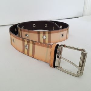 Burberry Nova Check Belt Coated Canvas Pink 40